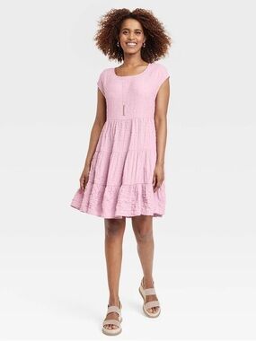 Knox Rose Pink Textured Dress